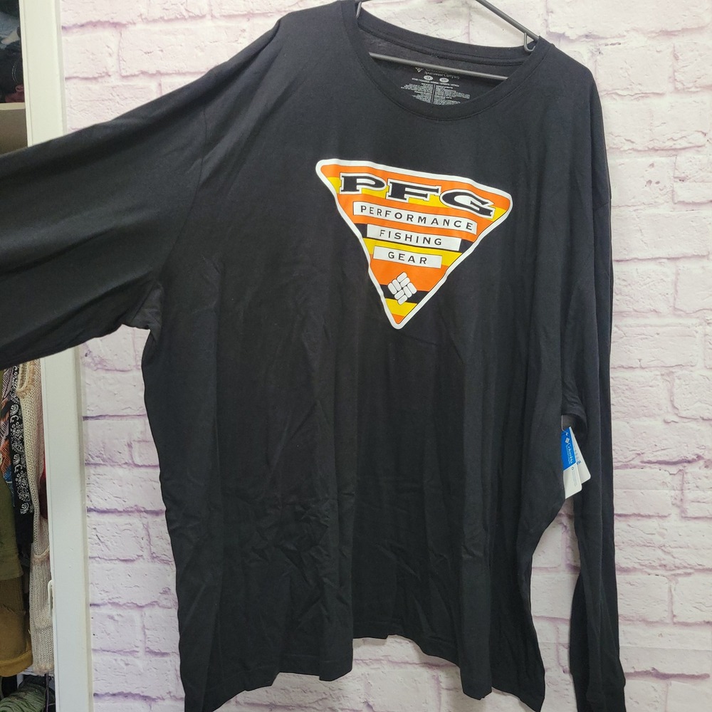 NEW Columbia PFG Black Graphic Tee Shirt Mens 5X Long Sleeve Outdoor Gorpcore - Picture 3 of 10